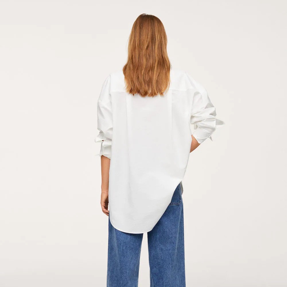 Mango Oversized Cotton Blouse, Size 12 - Picture 3 of 9